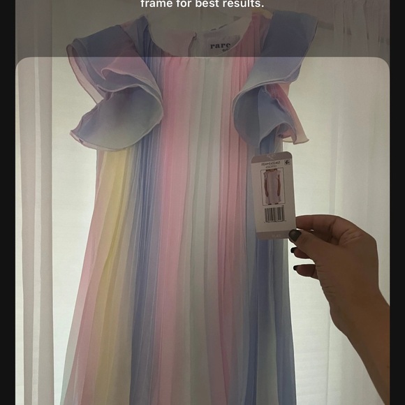 Rare Editions Pastel Striped Dress with Ruffle Sleeves - Picture 4 of 4